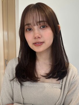 ノイカーム(noi Calm) 顔周りレイヤーカットグレージュカラーくびれボブベージュカラー