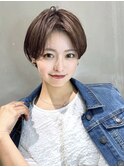 ショート ボブ マッシュショート　前髪カット　かきあげ前髪
