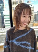 顔まわりレイヤー/外ハネレイヤー/くびれヘア/外ハネミディアム