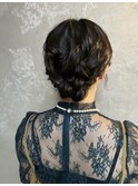 【黒髪シニヨン】渋谷/ヘアセット/ヘアアレンジ/黒染め/学割U24