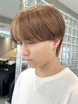 サンクマーケット 渋谷(cinq MARKET) ミルクティーベージュダブルカラー韓国風メンズセンターパート