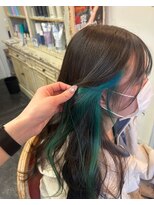 セットアップ 倉敷美和店(SET-UP)&nbsp;イヤリングカラー×エメラルドグリーン前髪