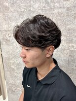 メンズサロン アネロ 名駅(Men's salon anhelo)&nbsp;大人メンズセンターパート×ニュアンスパーマ×フェザーパーマ