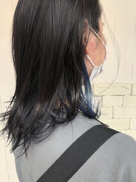 アムレヘアー(amule hair) 【amule hair】インナーカラー×ブルー