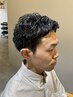 メンズカット＋ニュアンスパーマ＋艶カラー