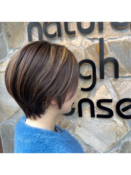 ナチュラルハイセンス 本店(natural high sense) ショートボブ×ハイライト　似合わせカット/町屋駅