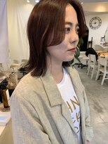 カーム(calm)&nbsp;★くびレイヤーカットエモージュ切りっぱなしボブオレンジカラー