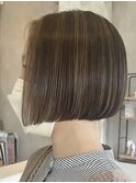 上乃裏ダブルカラーショートボブルーツカラーハイライトブリーチ