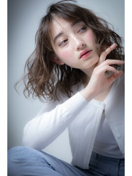 カバーヘア ブリス 北浦和(COVER HAIR bliss) くすみベージュアッシュ小顔ウェーブミディアムv北浦和20代30代