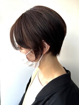アンサーバイシャルム(Answer by charme)の写真/《白髪ぼかし×ショートヘア》自分を活かしたお洒落なスタイルを◇ショートでもまとまり扱いやすいと好評♪