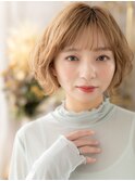韓国風金髪ふわふわフェザーショートボブTc1志木20代30代40代