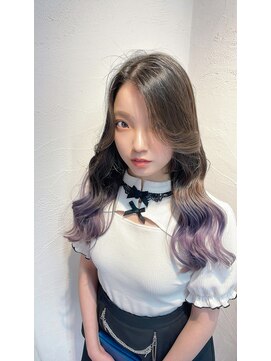 アジールヘア 池袋東口店(agir hair) ☆ラベンダーミルクティー/ラベンダー/韓国風巻き/レイヤー/池袋