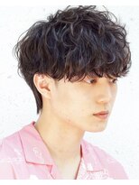 アズ ワン(AS ONE)&nbsp;波巻きパーマツイストスパイラルパーマツーブロックメンズ黒髪