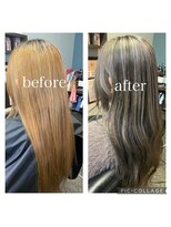 ジェリカ(Jlica)&nbsp;バレイヤージュ　シルバーグレー　ロング