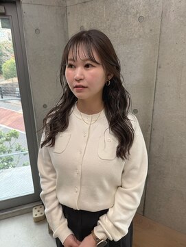 エウペ 渋谷(WEUPE) 斜めバング/グレージュカラー/デザインカラー/シルキーベージュ