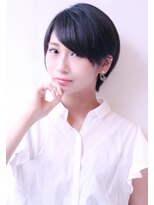 シャカ(SHAKA) 丸みショート 黒髪ベリーショート 毛先パーマ