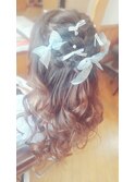 可愛め(*^^*)あみこみハーフアップ 