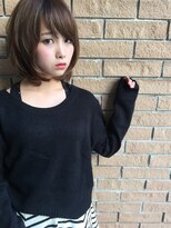 トゥーリ 長崎住吉店(tuuli)&nbsp;大人可愛い20代30代40代黒髪前下がりひし形小顔ボブ丸みショート