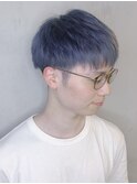 マッシュスタイル×ホワイトブルーアッシュ