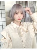 @yuri__up/韓国ヘア ホワイトグレージュ10代20代30代40代ボブ