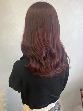 ミュラ(mulah) ブリーチなし透明感カラーチェリーレッド*暗め暖色カラー