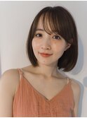 面長さん丸顔さんにオススメの大人ボブ　前髪カット　イメチェン