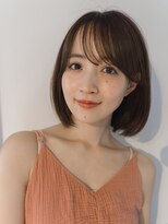 面長さん丸顔さんにオススメの大人ボブ　前髪カット　イメチェン