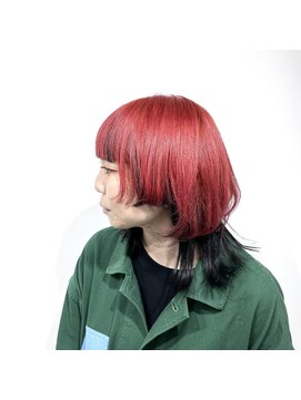 [prankster]赤黒ツートンカラーのウルフスタイル