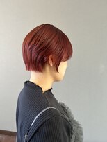 ココカラヘアー ニコ(cococara hair nico)&nbsp;ショートボブ/ハイトーン/レッドカラー/透明感