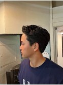 MEN'S HAIRマッシュウルフアッシュブラックカルマパーマ