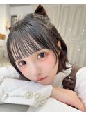 ボブシースルーぱっつん前髪おくれ毛ロブミディアムロング