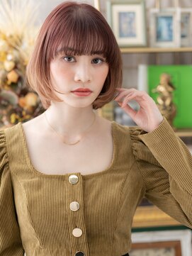 カバーヘア ブリス 戸田公園西口店(COVER HAIR bliss) ダブルカラー韓国風小顔切りっぱなしボブc5戸田公園10代20代30代