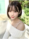 20代30代40代◎前髪パーマ韓国風巻きくすみベージュお団子ヘア