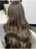 ヘーゼルグレージュ透明感カラーイルミナカラーダブルカラー前髪