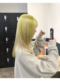 ホワイトブロンド×ブロックカラー