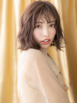 カバーヘア ブリス 志木南口駅前店(COVER HAIR bliss) ココアブラウンアッシュ外ハネボブプードルパーマX志木30代40代