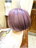 ピンクラベンダー♯ボブ♯ハイライト♯インナー♯ブリーチ