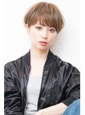 小顔補正立体カット・ ボブショート・ くすみブルー・ 透明感