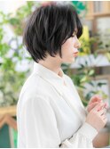 ★チャコールグレーくせ毛風小顔束感ショート20代30代40代★8