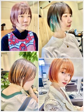 フイ(HUI) 20代30代大人可愛いダブルカラーブリーチハイトーンカラー