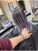 ラベンダーバレイヤージュ、レイヤーカットハイライトグレージュ
