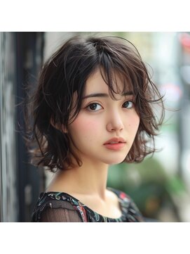 ヘアメイク リーフ 茂原店(HAIRMAKE Leaf) ゆるふわ外ハネボブ/カールシアーカラー