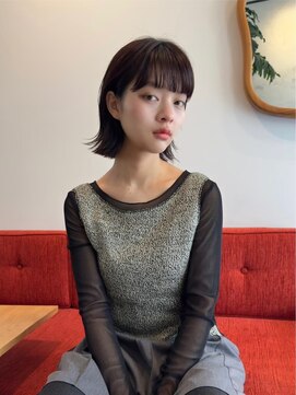 ヒュージ 三軒茶屋(huge) 外ハネボブミディアム×ニュアンスカラー