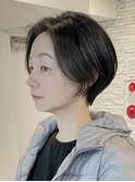 白髪ぼかし/ひし形/癖毛/大人ショートボブ/60代50代40代