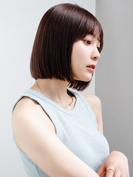 エインアンリー 表参道(AIN.ANLY.) ◯切りっぱなしボブパーマぱっつん前髪シンプルストレートパーマ
