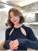 韓国ヘアーハッシュカットレイヤーカットグレージュブリーチ無し