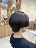 黒髪前下がりショートひし形ショートボブ20代/30代/40代