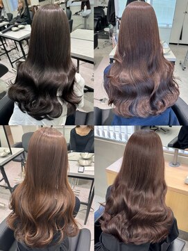 ペレ 栄 アネックス(PELE栄ANNEX) 韓国 くびれロング レイヤー ワンホンヘア 小顔前髪