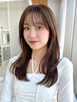 ラルユー 金山(LallYou) 大人かわいいくびれヘアセミロング × ミルクティーベージュ