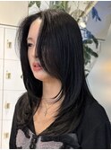 生田レイヤーカット/前髪なし韓国ロング
